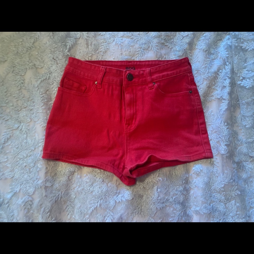 Urban Outfitters BDG Red High Waisted Shorts